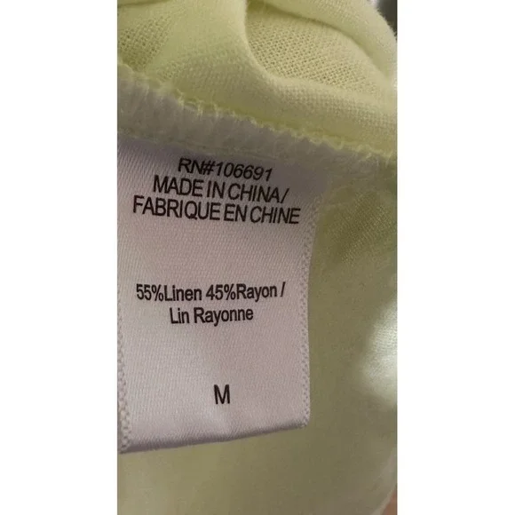 NWT Linen/Rayon Young Fabulous & Broke Lime Yellow Button Down Tunic Dress Sz M - Picture 7 of 7